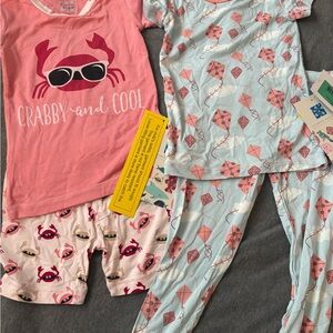 Kickee Pants Pink and Blue Kids Pajama Set